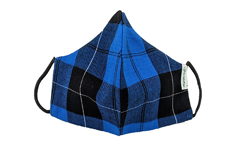 Fashion face mask blue checkered