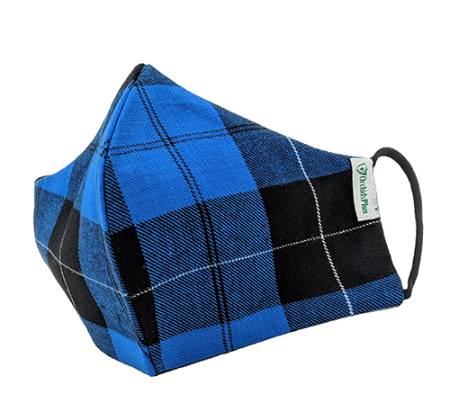 Fashion face mask blue checkered