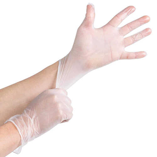 medical-grade vinyl gloves