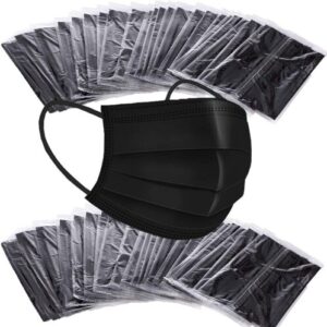 black disposable face masks individually wrapped